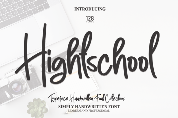 Hightschool Font: Handwritten Charm for Crafters & Product Designers